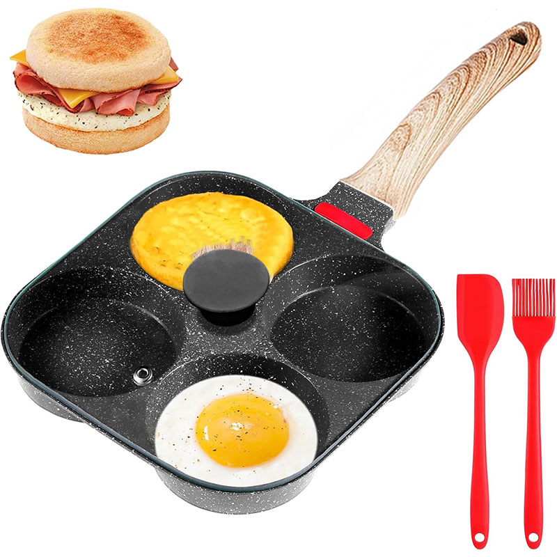 Egg Waffle Pan - Frigideira de ovo aprofundada com tampa,