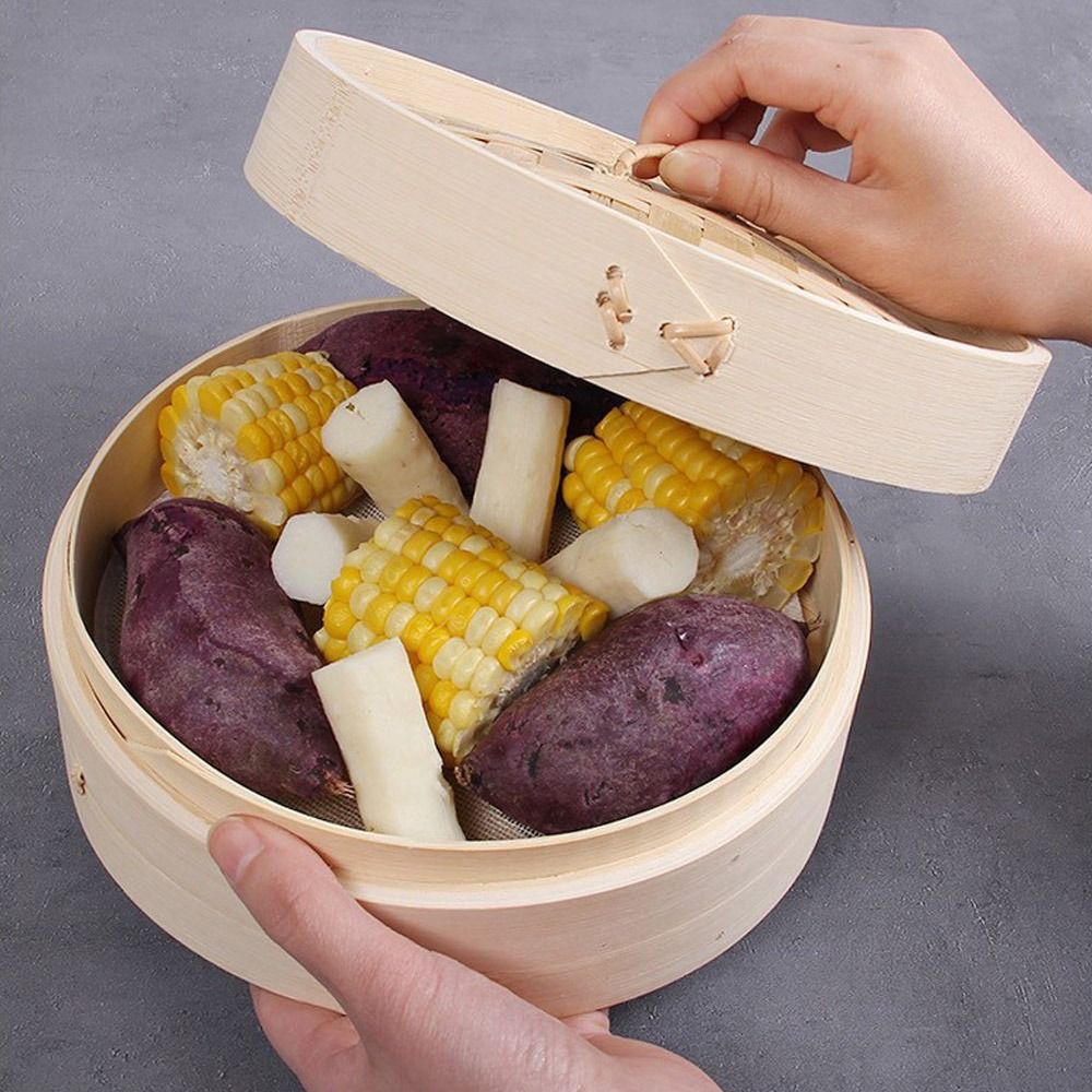 Vapor de bambu com tampa para  - Bao Steamer Bamboo avaliação e preço